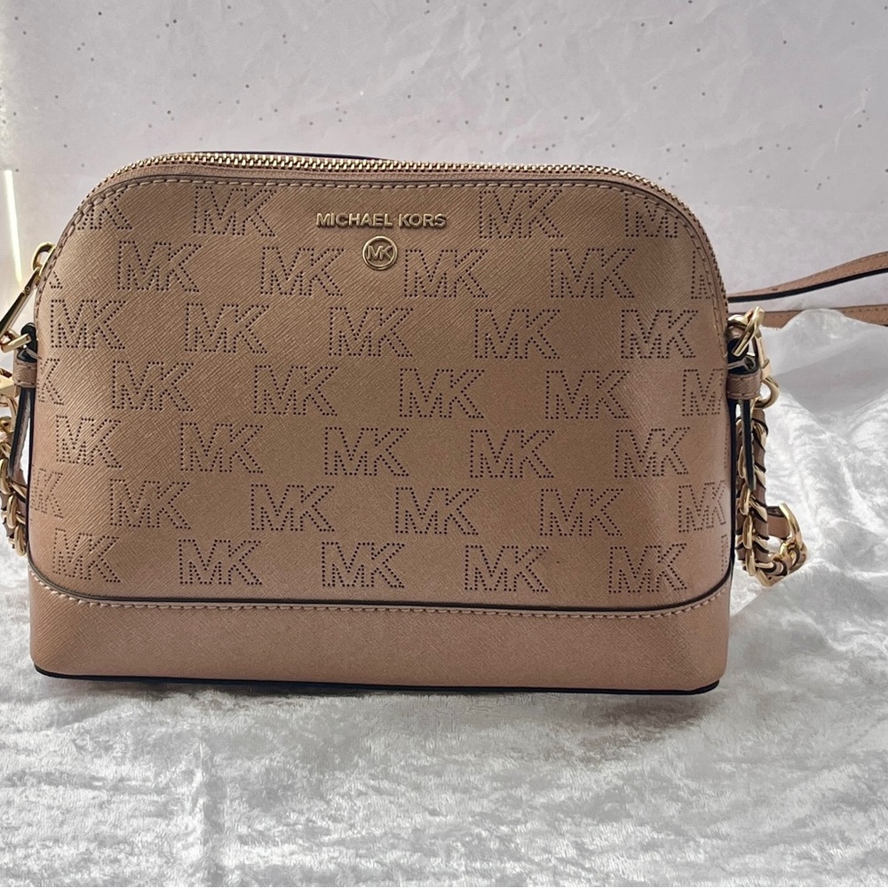Michael Kors Tan Dome Crossbody Bag with Adjustable Strap